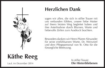 Traueranzeige von Käthe Reeg von Pegnitz-Zeitung